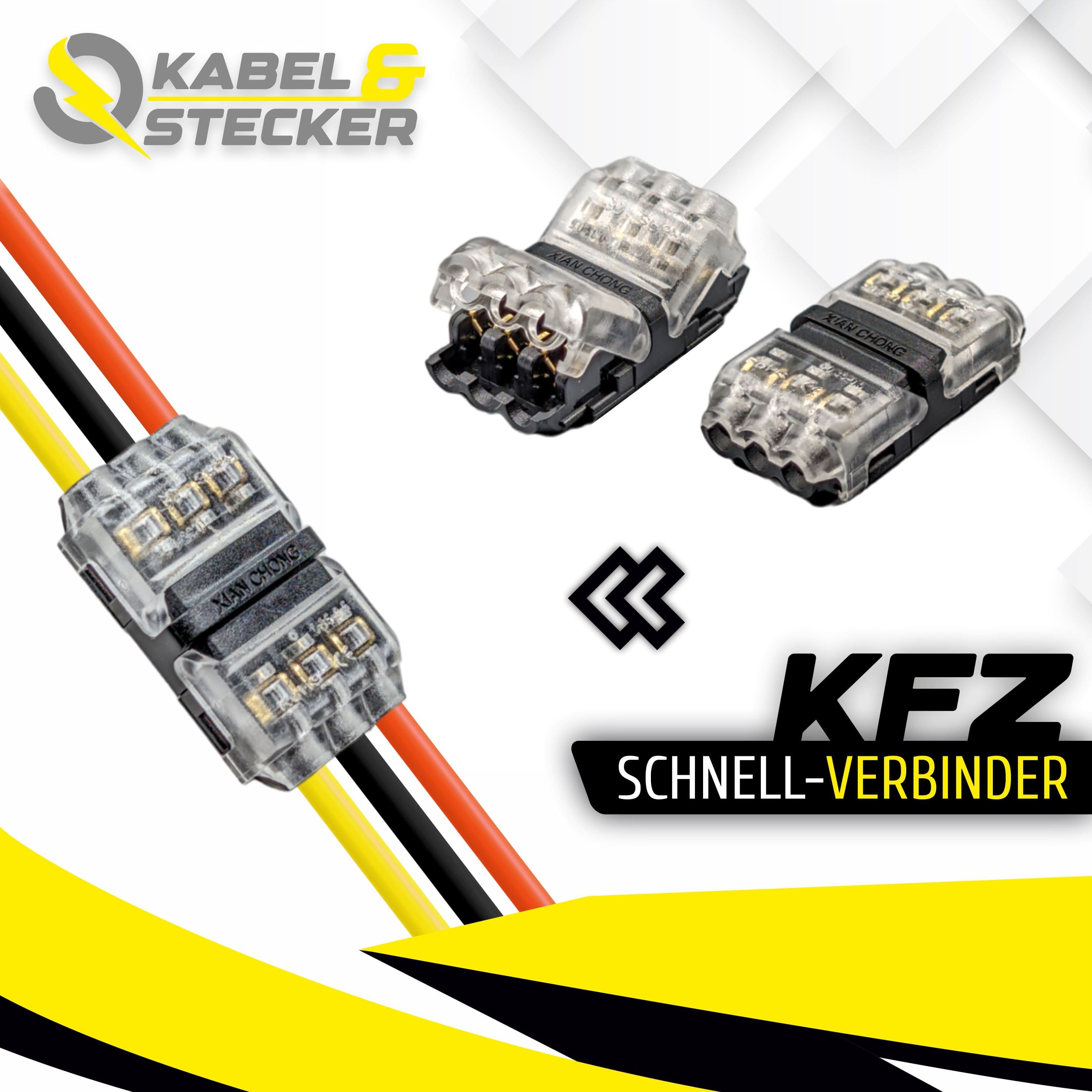 3 Polig AMP Superseal 0,3 - 0,5 mm² Kfz Stecker Set